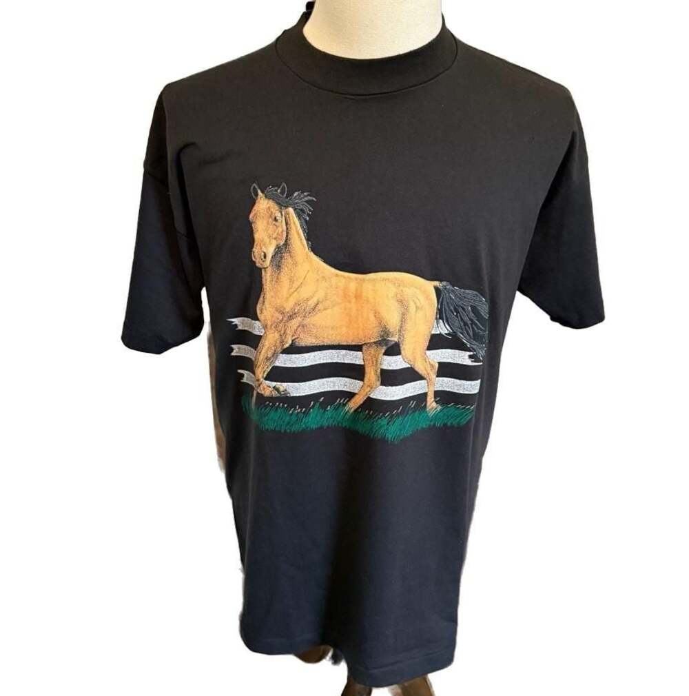 Vintage 90s Best Fruit of the Loom Horse Graphic T-Shirt XL